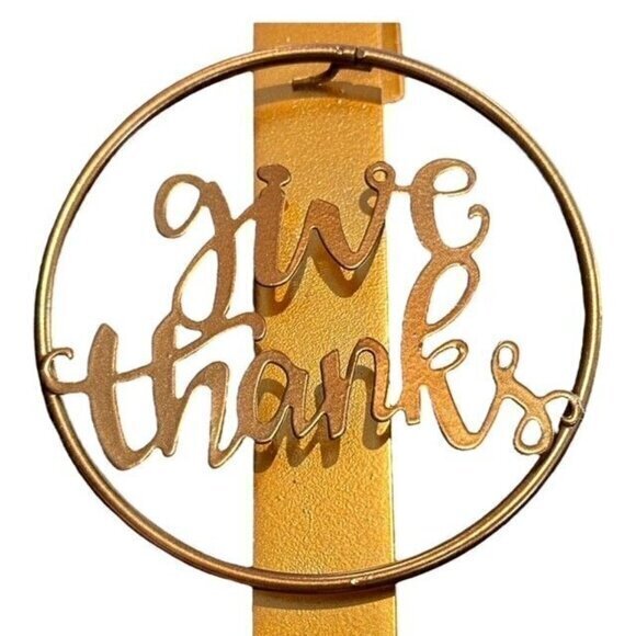 Give Thanks Wreath Hanger Over Door Holder Autumn Fall Thanksgiving Decor NWT - Picture 4 of 10